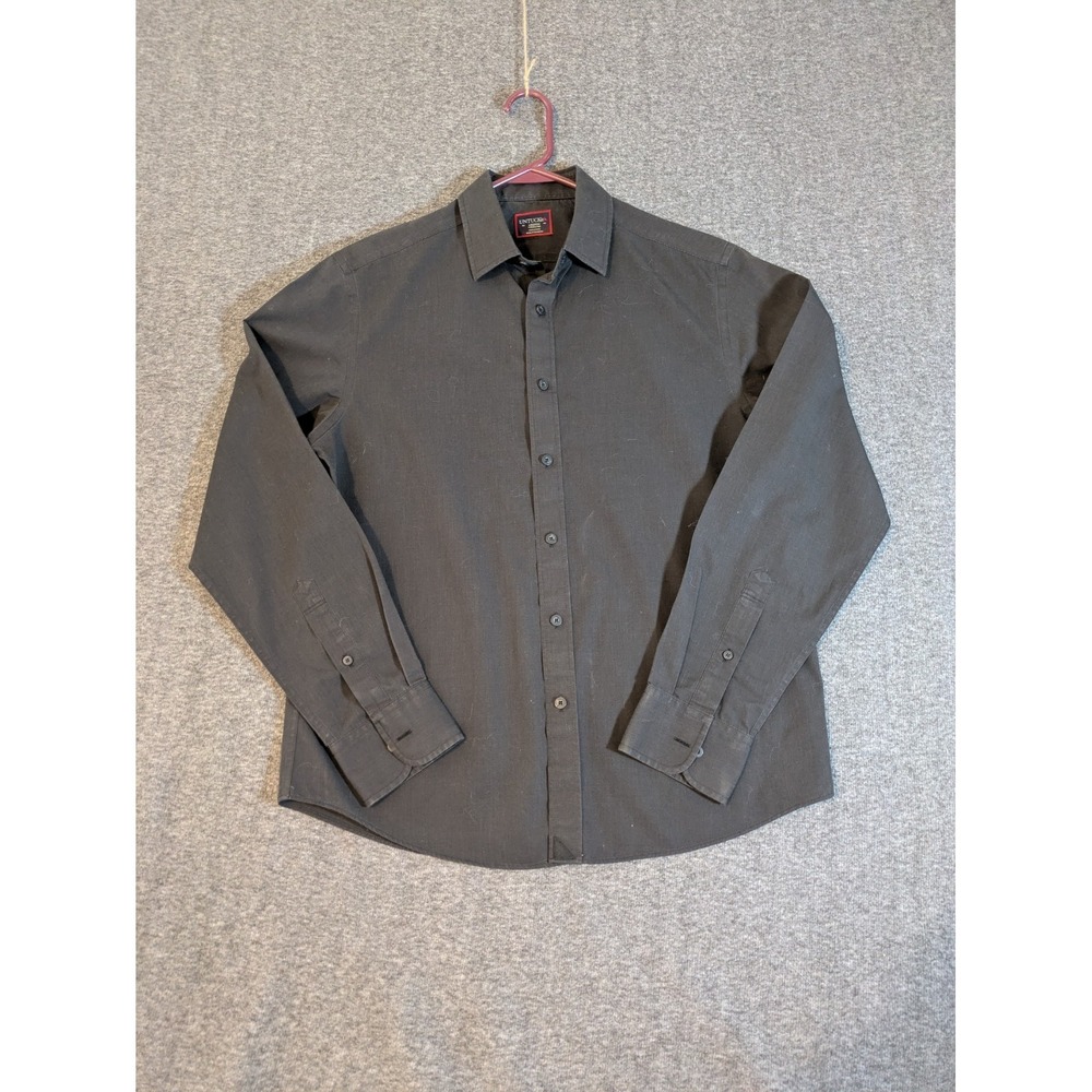 UNTUCKit Shirt Men's Long Sleeve Black Button‎ Up Dress Shirt Med Work Business